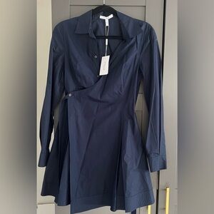 Derek Lam 10 Crosby Navy Wrap Dress Women’s 4 NWOT Long Sleeve Designer Dress